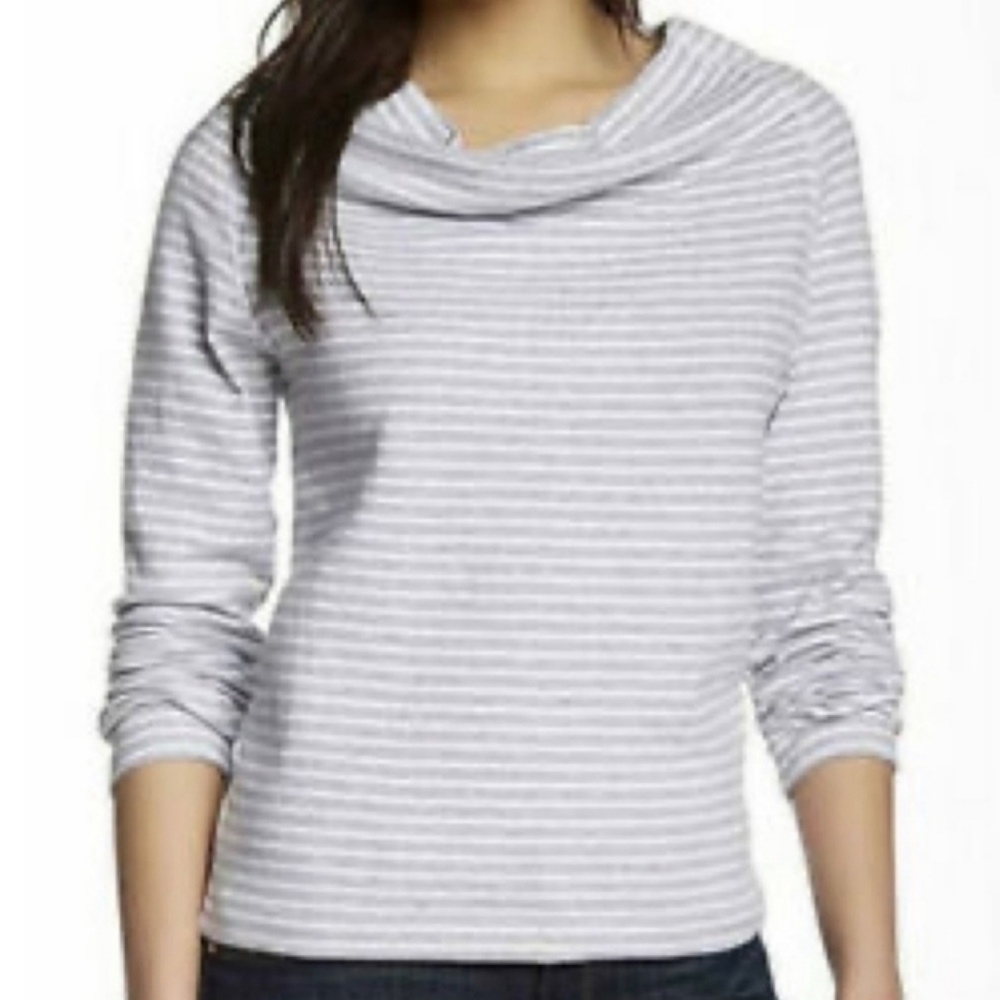 Standard James Perse Striped Funnel Neck Pullover